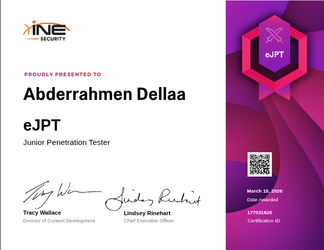 eJPT certificate