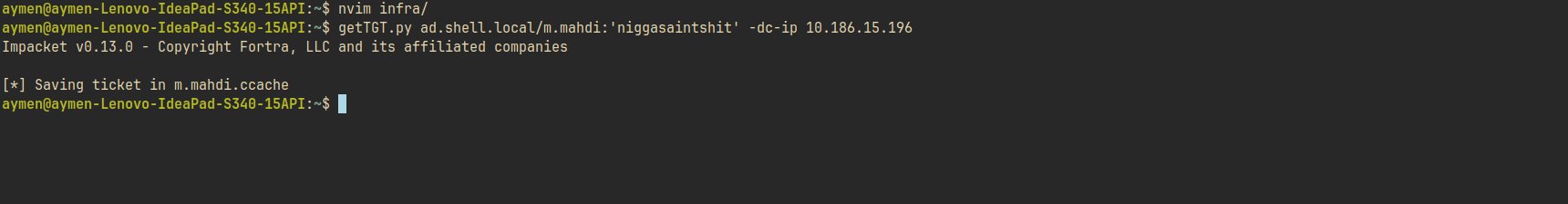 getTGT.py showing Kerberos TGT obtained for m.mahdi saved to m.mahdi.ccache